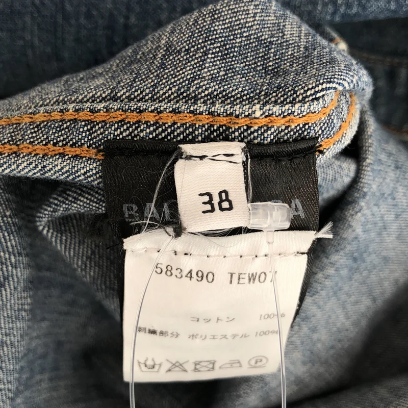 BALENCIAGA / バレンシアガ | バックロゴ 刺しゅう デニムシャツ | 38 | メンズ