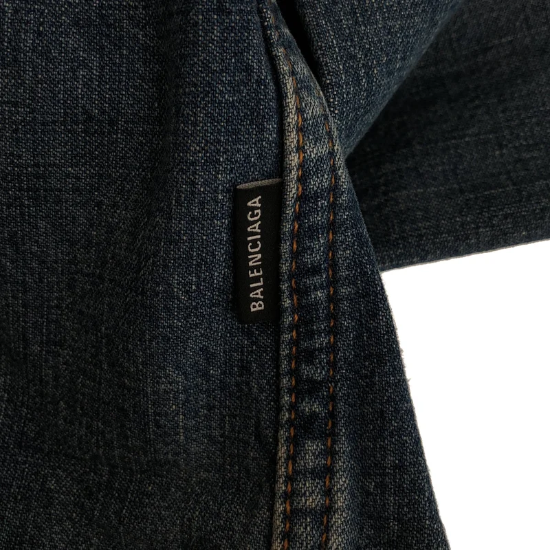 BALENCIAGA / バレンシアガ | バックロゴ 刺しゅう デニムシャツ | 38 | メンズ