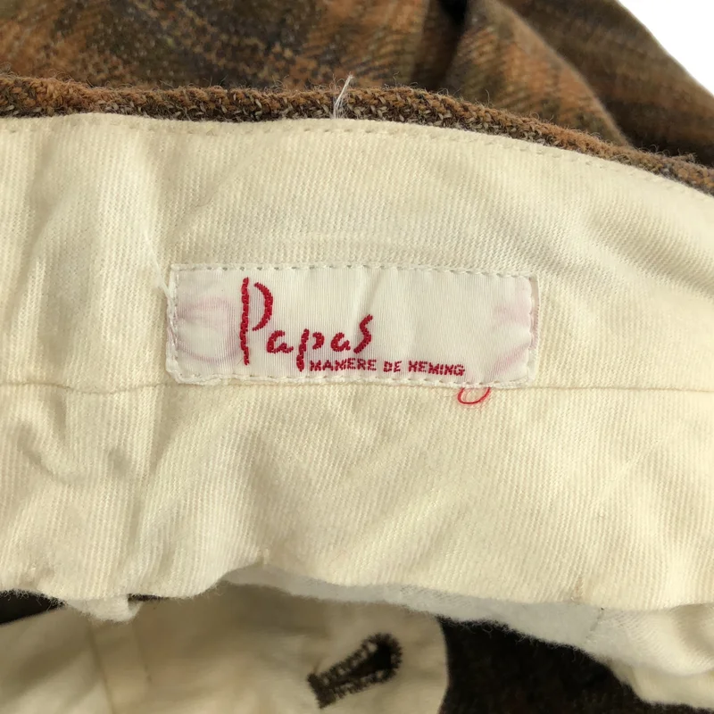 PAPAS / パパス | ウール チェック 2タック ワイドスラックス | M | メンズ