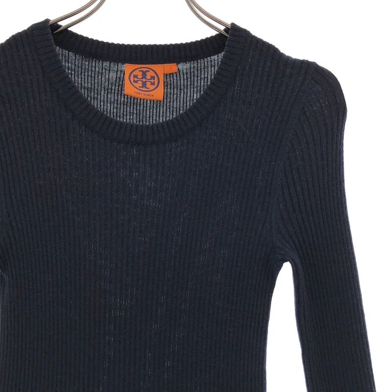 TORY BURCH / トリーバーチ | ウール シルク ニットドッキング ワンピース | S | レディース