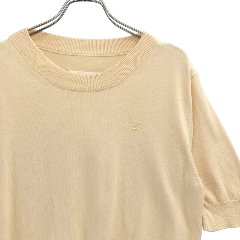 Maison Margiela / メゾンマルジェラ | ロゴ刺しゅう ショートスリーブ ニット | 1 | レディース