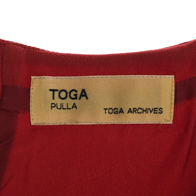 TOGA PULLA / トーガプルラ | 2022SS | キュプラ バックオープン ドットスリーブ ワンピース | 1 | レディース