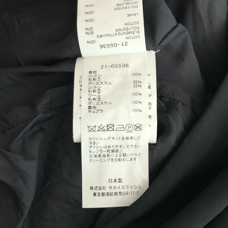 sacai / サカイ | 2021SS | Knit Suiting Dress / コットン 異素材 切替 ドッキング ニット ワンピース | 1 | レディース