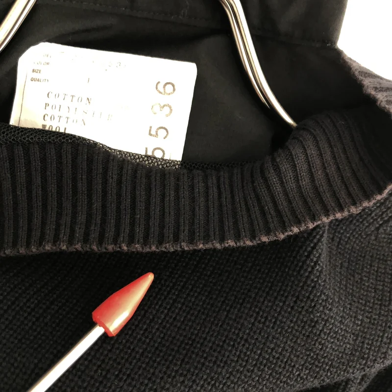 sacai / サカイ | 2021SS | Knit Suiting Dress / コットン 異素材 切替 ドッキング ニット ワンピース | 1 | レディース