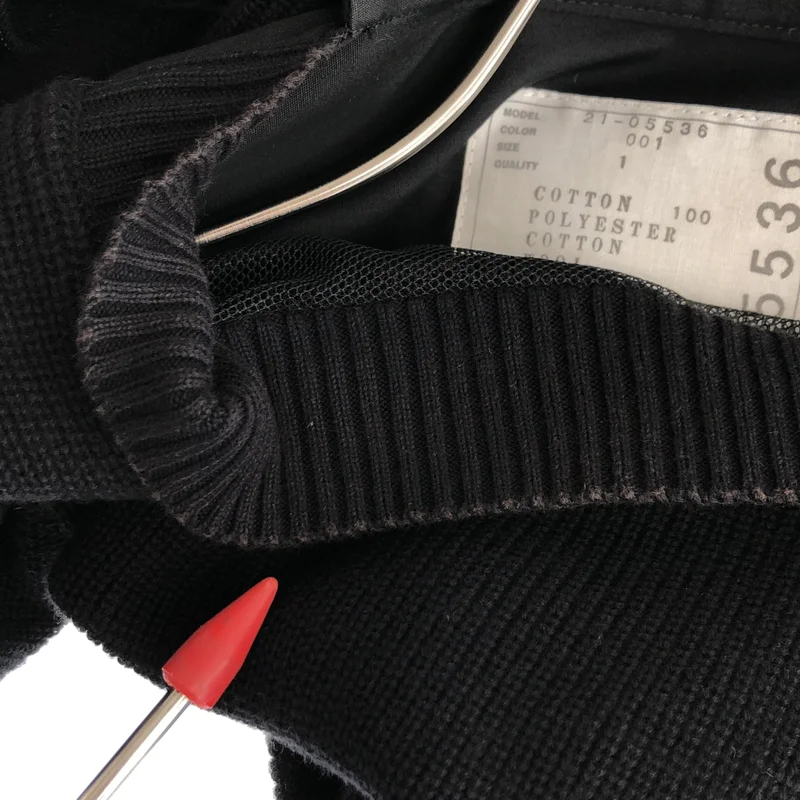 sacai / サカイ | 2021SS | Knit Suiting Dress / コットン 異素材 切替 ドッキング ニット ワンピース | 1 | レディース