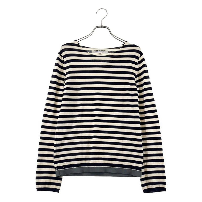 COMME des GARCONS COMME des GARCONS / コムコム | コットン ウール ボーダー プルオーバー ニット | XS | レディース