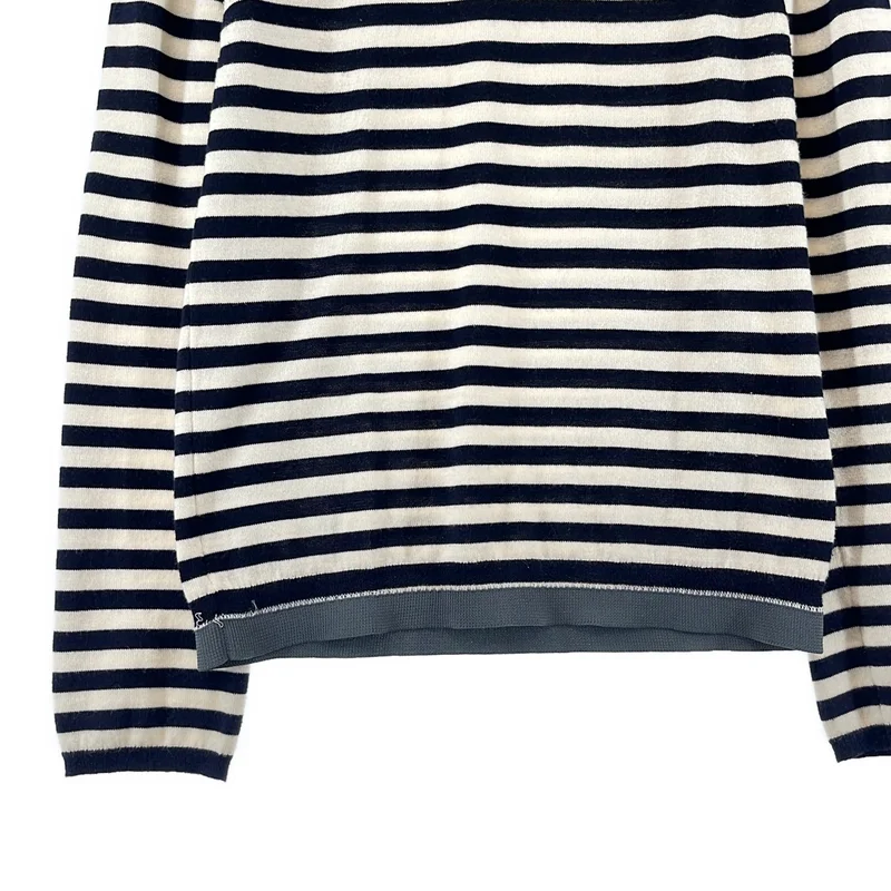 COMME des GARCONS COMME des GARCONS / コムコム | コットン ウール ボーダー プルオーバー ニット | XS | レディース