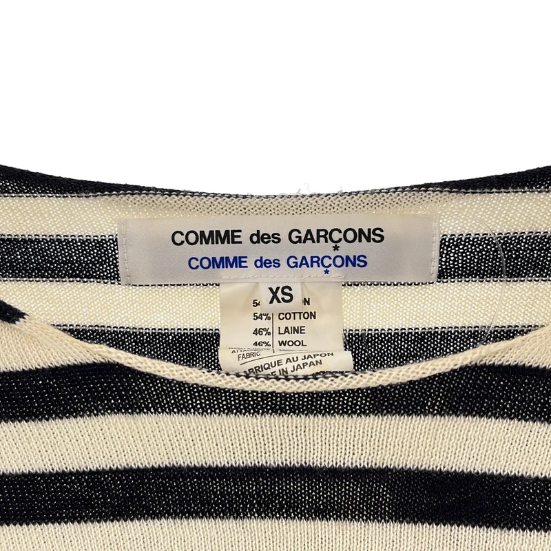 COMME des GARCONS COMME des GARCONS / コムコム | コットン ウール ボーダー プルオーバー ニット | XS | レディース