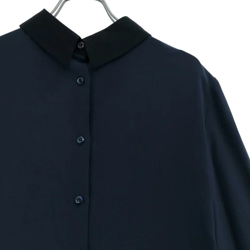 PRADA / プラダ | 2018 | シルク バイカラー プルオーバーシャツ | 42 | レディース