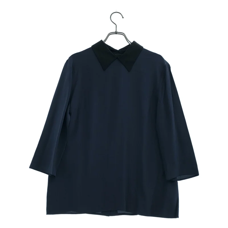PRADA / プラダ | 2018 | シルク バイカラー プルオーバーシャツ | 42 | レディース