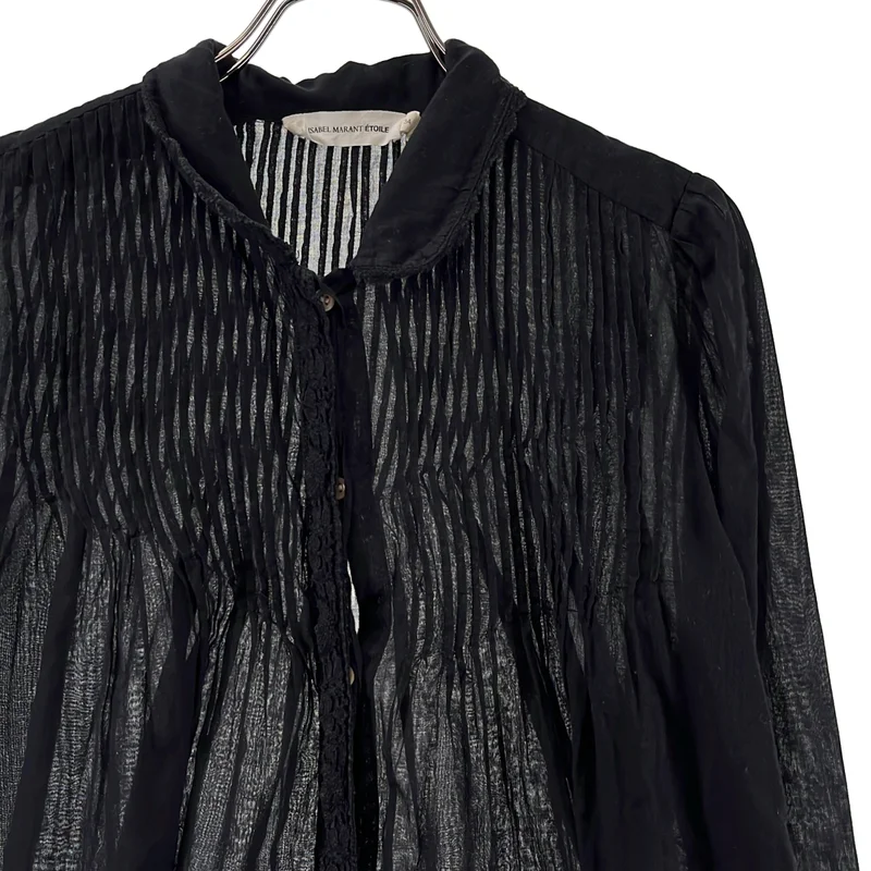 ISABEL MARANT ETOILE / イザベルマランエトワール | コットン シアー ピンタック ブラウス | 34 | レディース