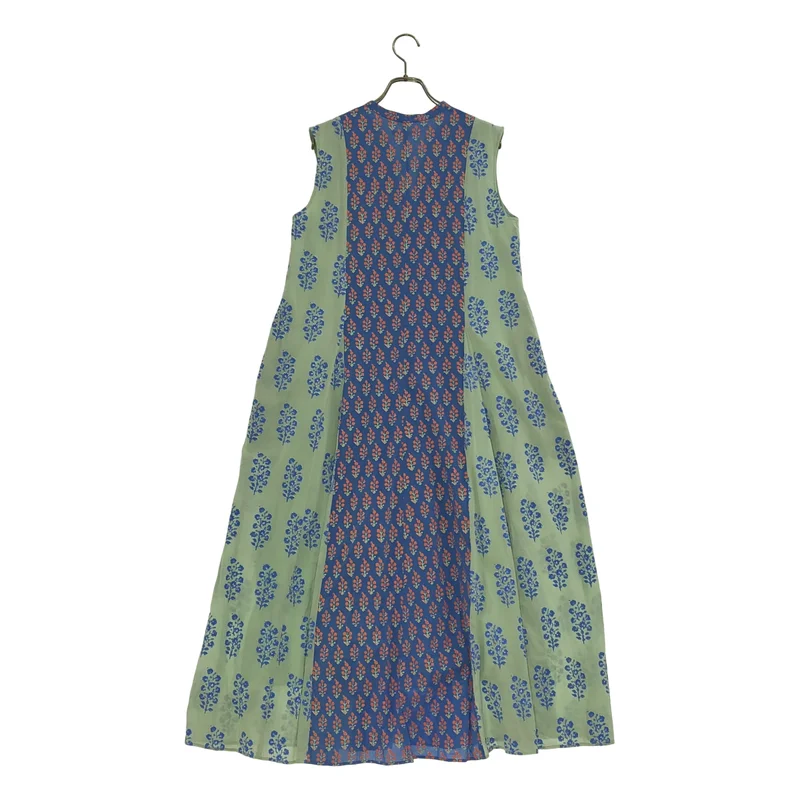 ne Quittez pas / ヌキテパ | Cotton Voile Ethnic Combination Print Panel Dress / コットンボイル エスニック コンビネーションプリント パネルノースリーブワンピース |