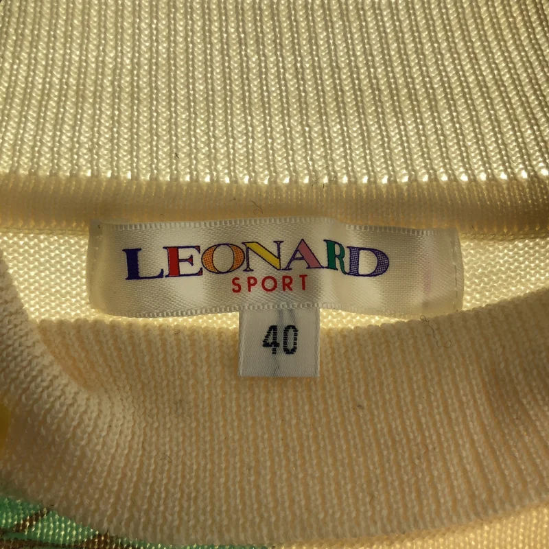 LEONARD / レオナール | ウール フラワープリント モックネック ニット | 40 | レディース