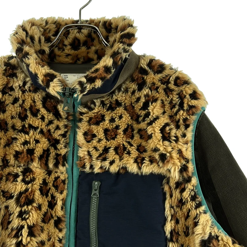sacai / サカイ | 異素材 切替 レオパード コーデュロイドッキングスリーブ ジャケット / 総裏地 | 2 | メンズ