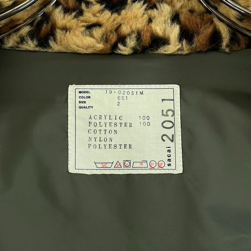 sacai / サカイ | 異素材 切替 レオパード コーデュロイドッキングスリーブ ジャケット / 総裏地 | 2 | メンズ