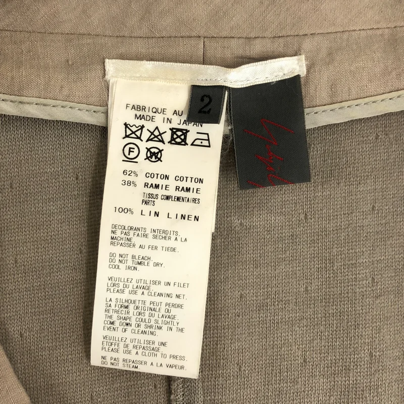 YOHJI YAMAMOTO +NOIR / ヨウジヤマモトプリュスノアール | リネン混 接結 異素材切替 テーラードジャケット | 2 | レディース