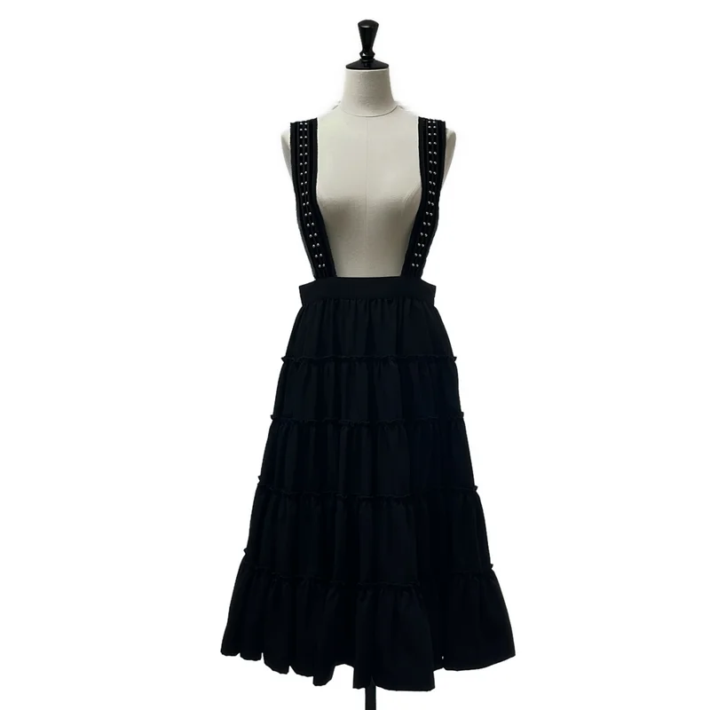 noir kei ninomiya / ノワールケイニノミヤ | 2020SS | スタッズ ハーネス ティアード ジャンパースカート | XS | レディース
