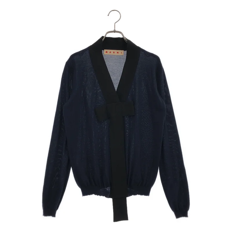 MARNI / マルニ | カシミヤ フロントリボン Vネック ニットカーディガン | 40 | レディース