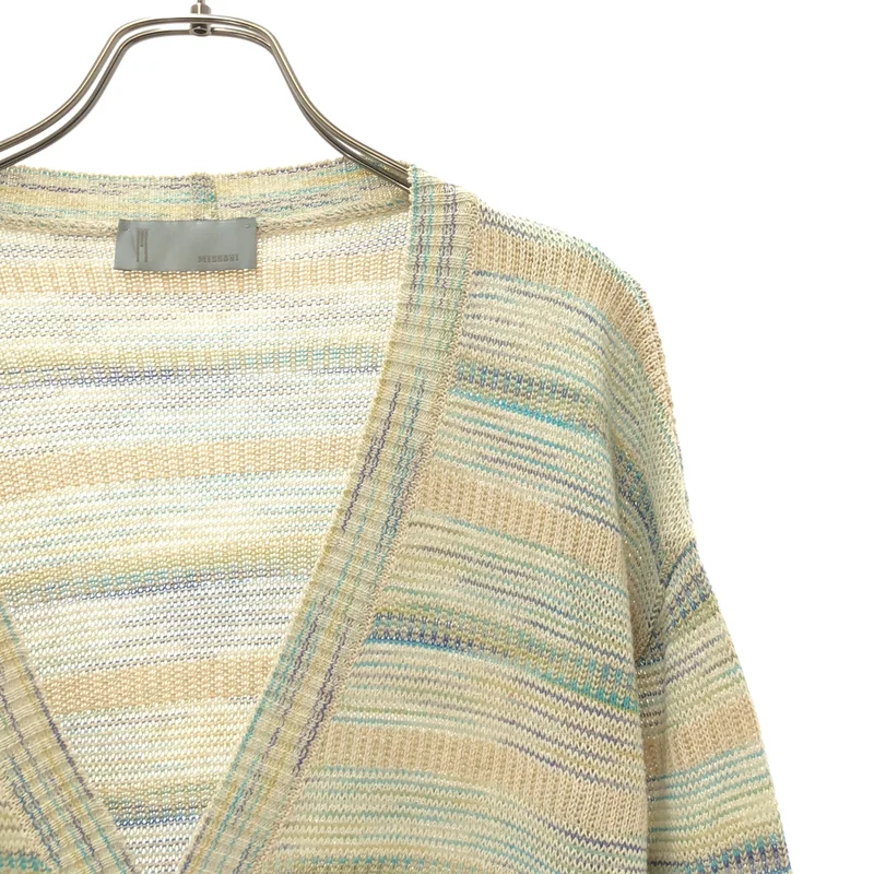 MISSONI / ミッソーニ | コットン リネン混 マルチボーダー ニットカーディガン |