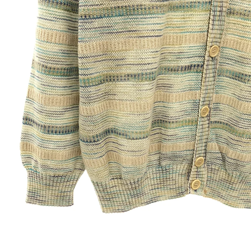 MISSONI / ミッソーニ | コットン リネン混 マルチボーダー ニットカーディガン |