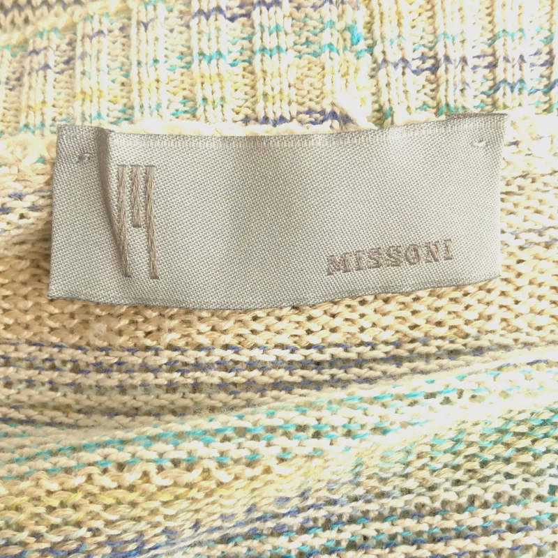 MISSONI / ミッソーニ | コットン リネン混 マルチボーダー ニットカーディガン |