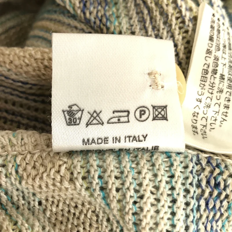 MISSONI / ミッソーニ | コットン リネン混 マルチボーダー ニットカーディガン |