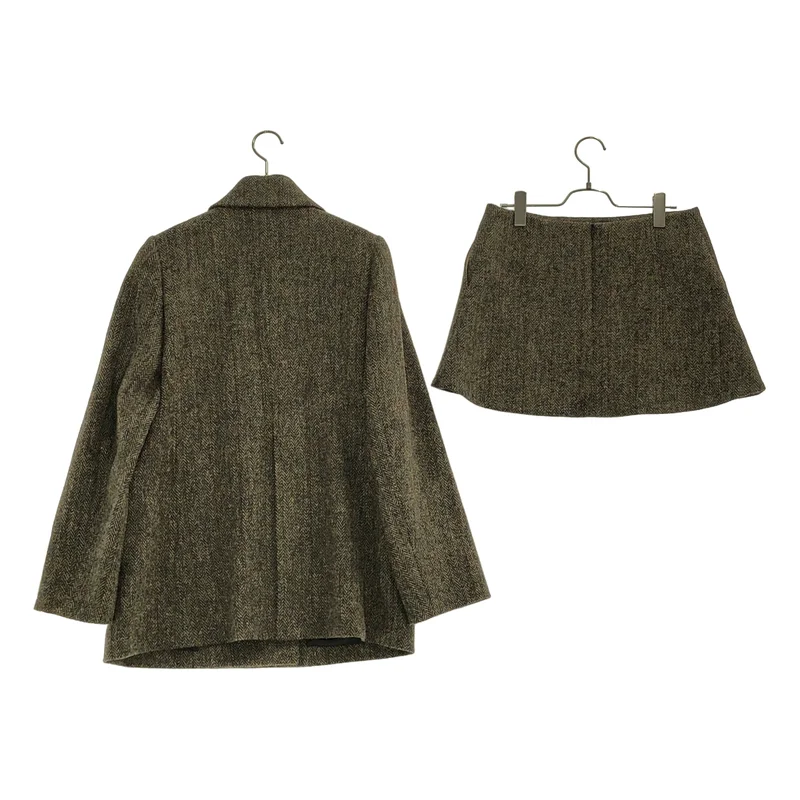 Chaos / カオス | harris tweed セットアップ ジャケットスカート | F | レディース