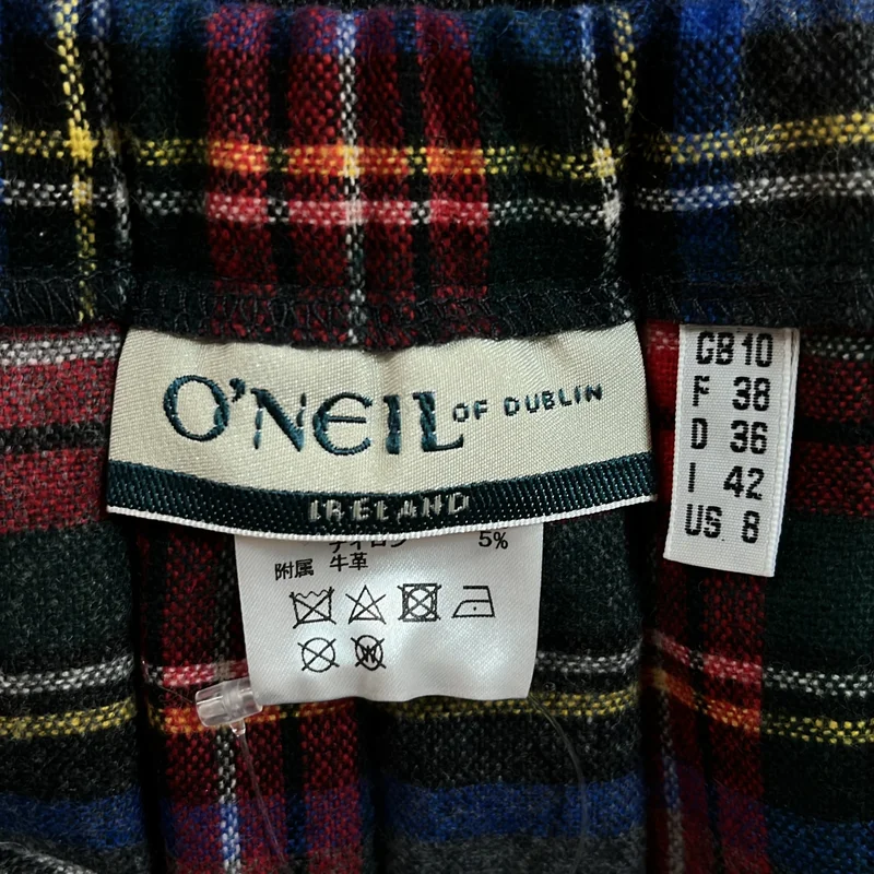O'NEIL OF DUBLIN / オニールオブダブリン | ウール チェック プリーツロングスカート | 10 | レディース