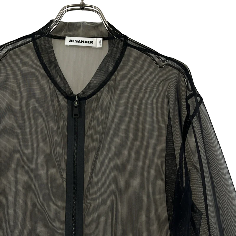JIL SANDER / ジルサンダー | チュール ロゴジップ ブラウス | 38 | レディース