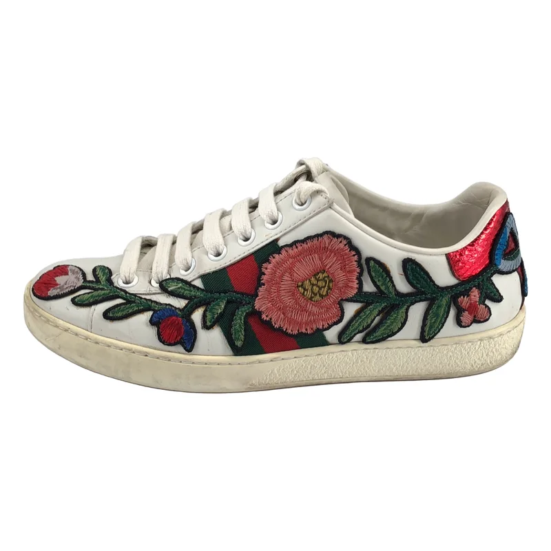 GUCCI / グッチ | Ace Floral Embroidery Sneakers レザー スニーカー | 34 1/2 | レディース