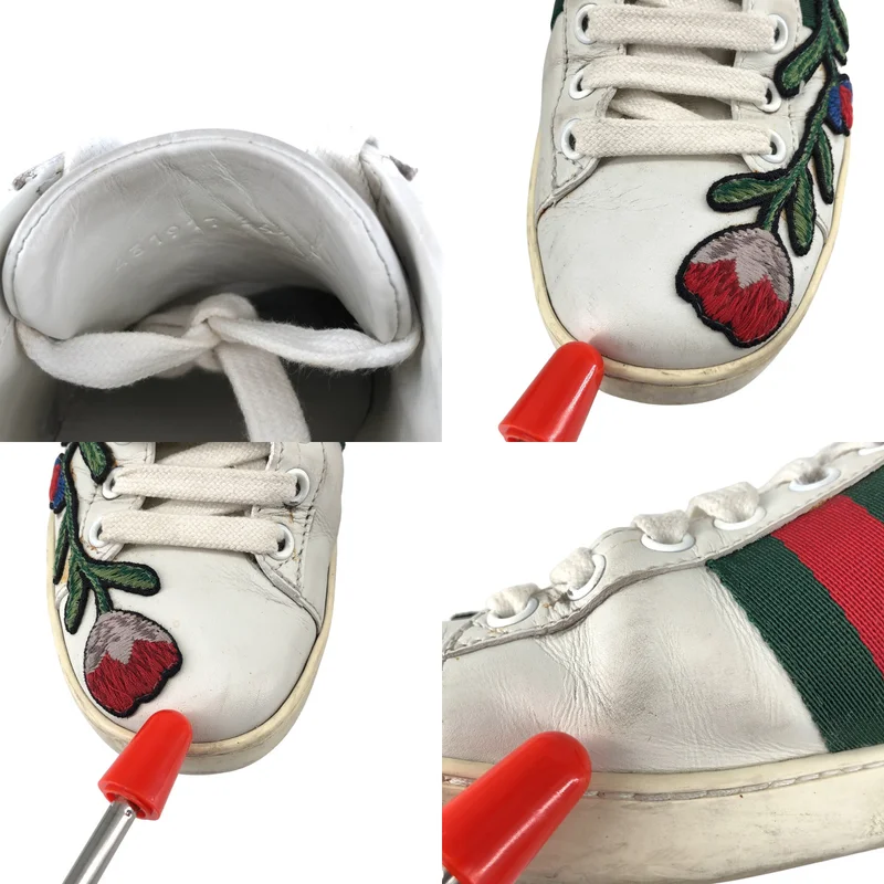 GUCCI / グッチ | Ace Floral Embroidery Sneakers レザー スニーカー | 34 1/2 | レディース