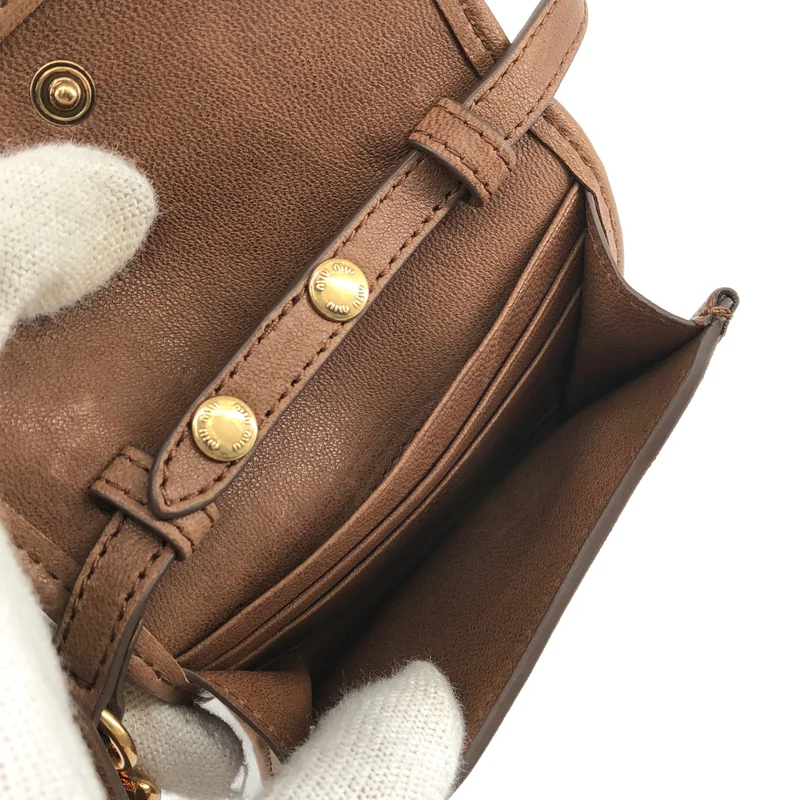 miu miu / ミュウミュウ | ストラップ付きレザー カードケース |