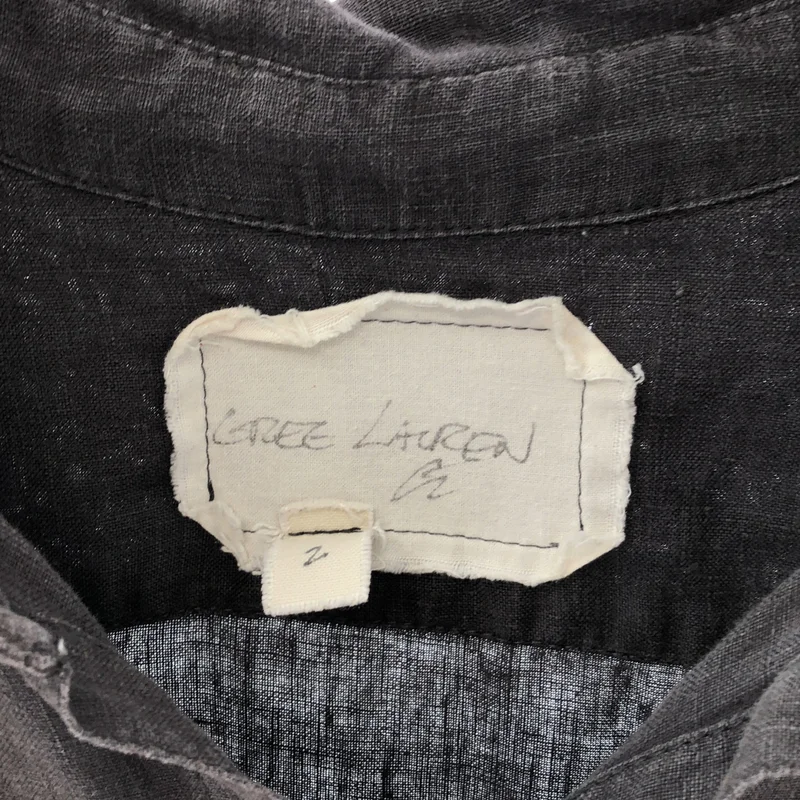 GREG LAUREN / グレッグローレン | COLLARED LINEN STUDIO SHIRT / リネン レギュラーカラー シャツ | 2 | メンズ