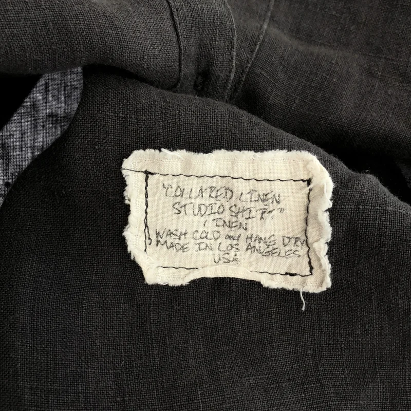 GREG LAUREN / グレッグローレン | COLLARED LINEN STUDIO SHIRT / リネン レギュラーカラー シャツ | 2 | メンズ