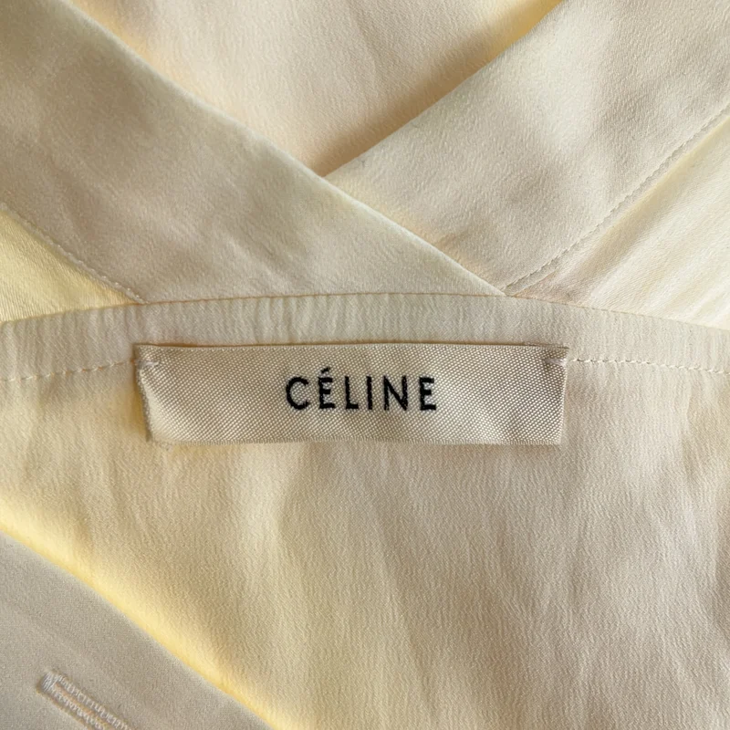 CELINE / セリーヌ | フィービー期 / シルク混 Vネック シャツ