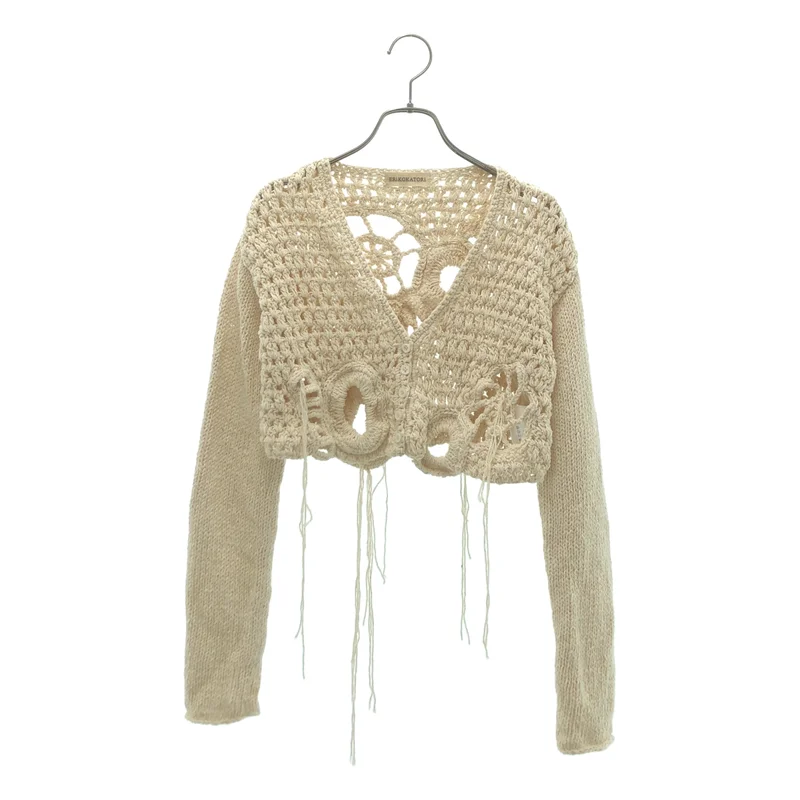 ERiKOKATORi / エリコカトリ | hand knit cardigan クロシェ クロップド カーディガン | F | レディース