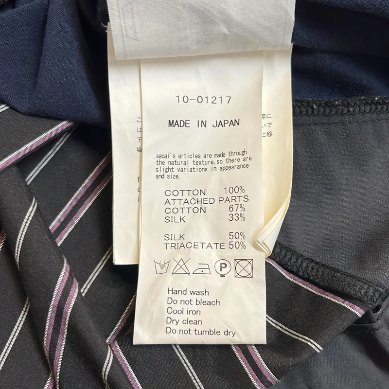 sacai / サカイ | 異素材切替 ドッキング ブラウス | 1 | レディース