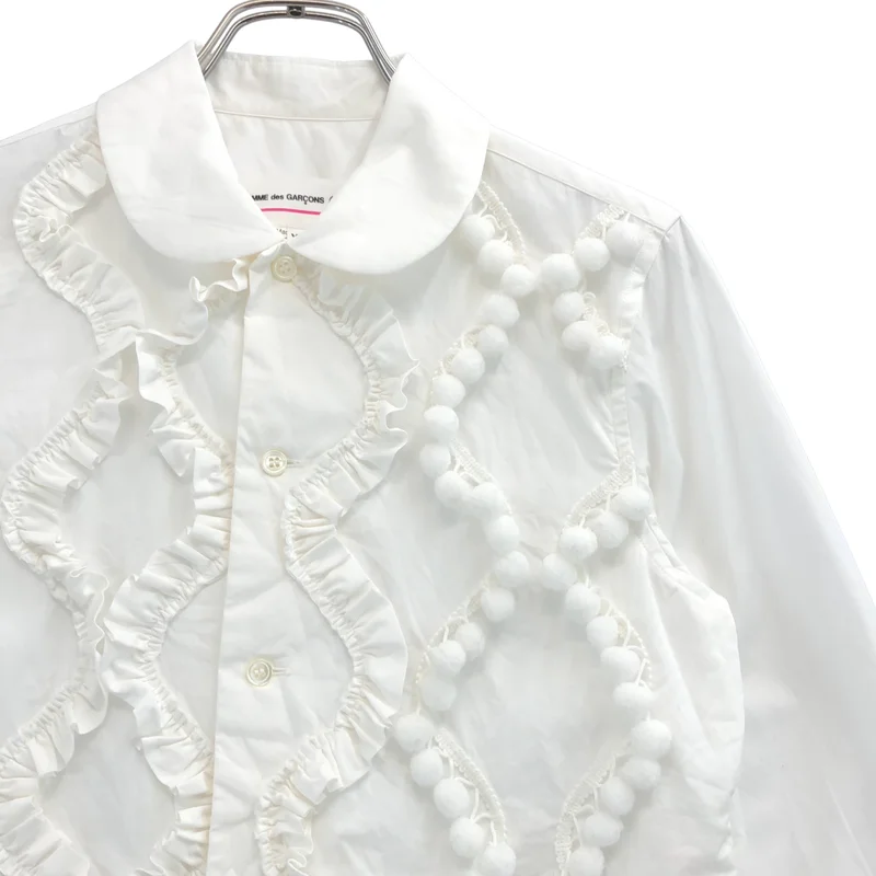 COMME des GARCONS GIRL / コムデギャルソンガール | 2018AW | フリル 装飾 丸襟 シャツ ブラウス | XS | レディース