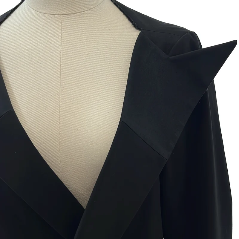 Yohji Yamamoto FEMME / ヨウジヤマモトファム | 断ち切り ピークドラペル ジャケット | 1 | レディース
