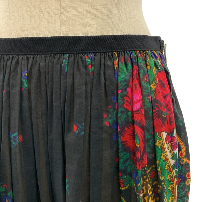tricot COMME des GARCONS / トリココムデギャルソン | 2014SS | 総柄 フラワー サイドジップ ギャザー スカート | S | レディース