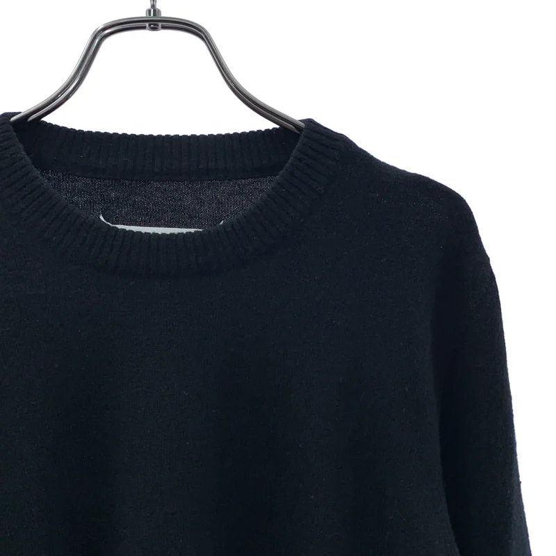 Maison Margiela / メゾンマルジェラ | Elbow Patch Crewneck Knit ウール レザー エルボーパッチ ニット | S | メンズ
