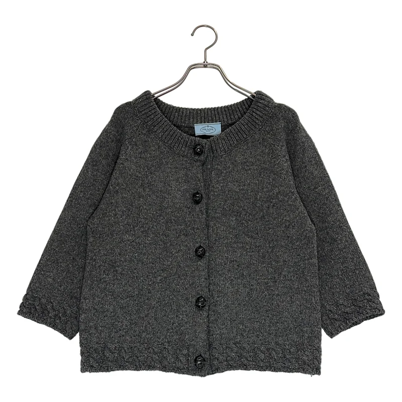 PRADA / プラダ | 2016AW | キャメル ケーブル切替 クルーネック カーディガン | 38 | レディース