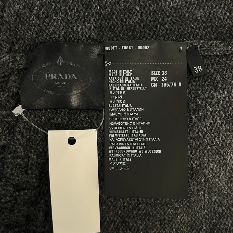 PRADA / プラダ | 2016AW | キャメル ケーブル切替 クルーネック カーディガン | 38 | レディース
