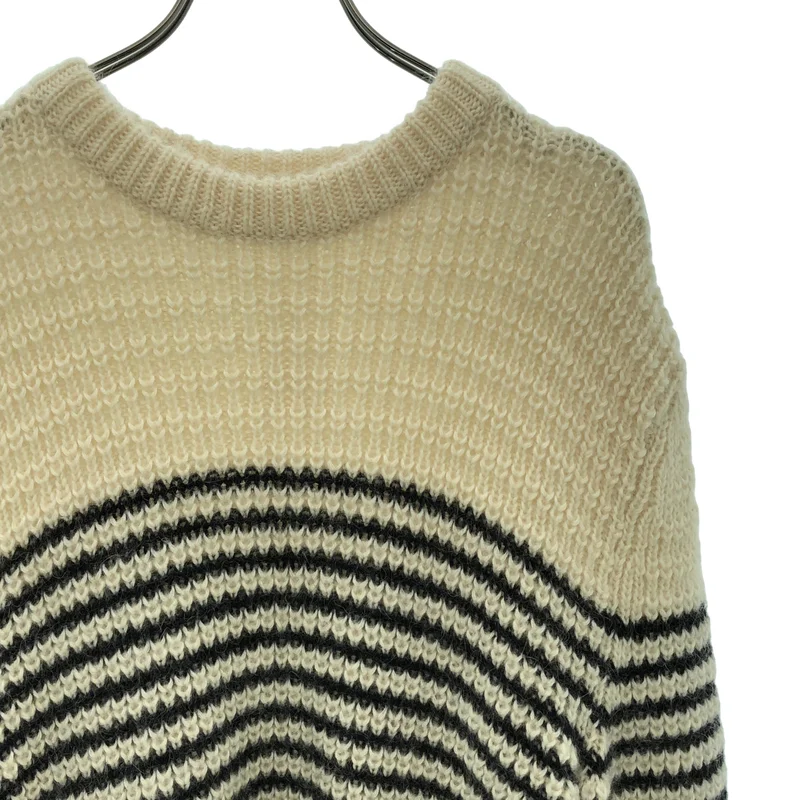 SAINT LAURENT PARIS / サンローランパリ | 2019AW | PULL COL ROND / モヘヤ アルパカ混 ボーダー ローゲージニット | S | メンズ