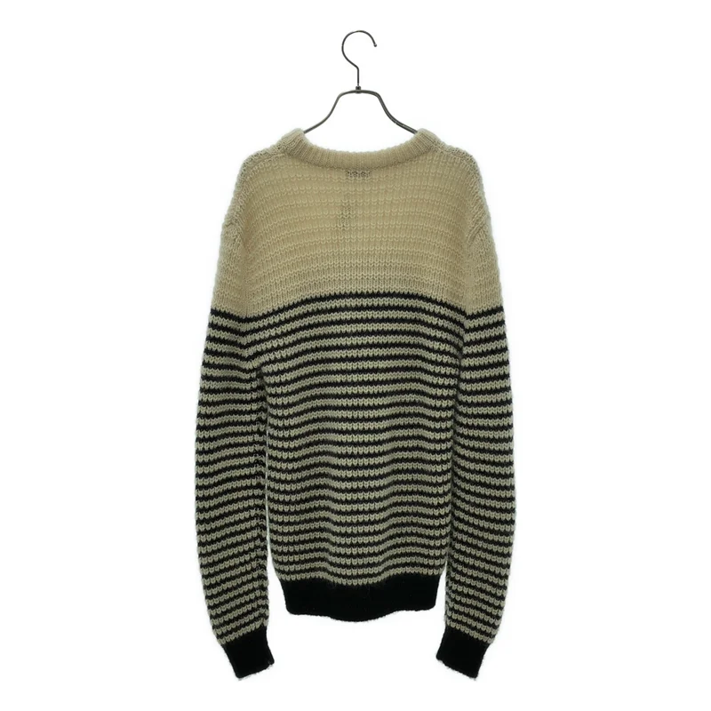 SAINT LAURENT PARIS / サンローランパリ | 2019AW | PULL COL ROND / モヘヤ アルパカ混 ボーダー ローゲージニット | S | メンズ