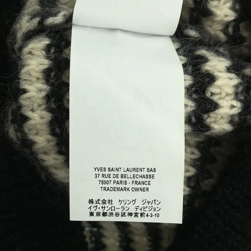 SAINT LAURENT PARIS / サンローランパリ | 2019AW | PULL COL ROND / モヘヤ アルパカ混 ボーダー ローゲージニット | S | メンズ