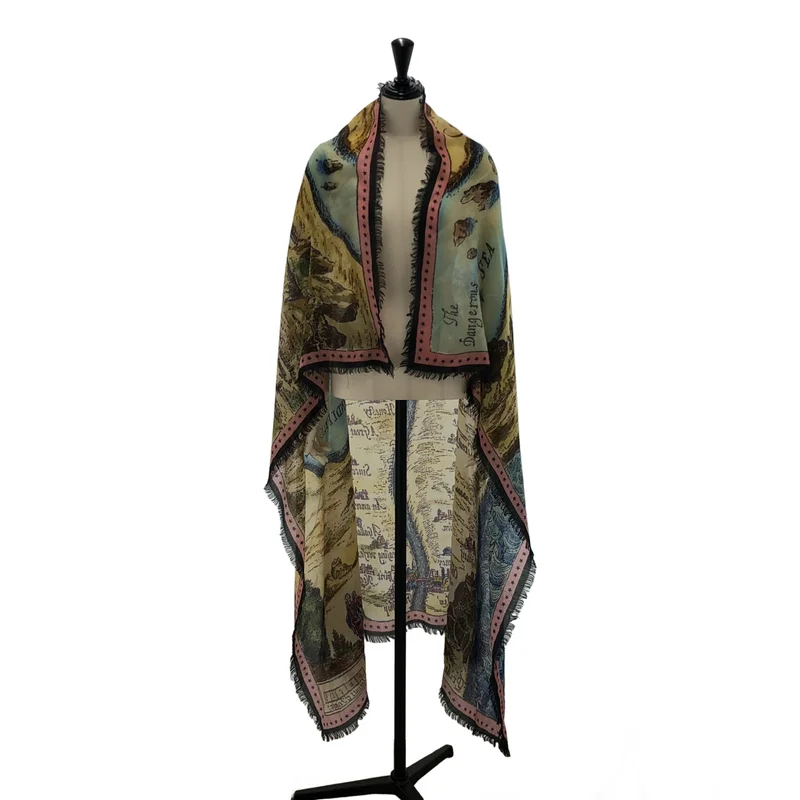 GUCCI / グッチ | 地図柄 大判スカーフ |