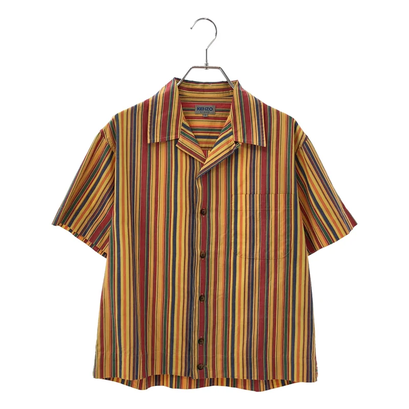 KENZO HOMME / ケンゾーオム | 1990s | VINTAGE / ヴィンテージ コットン ストライプ オープンカラー 半袖シャツ | 3 | メンズ