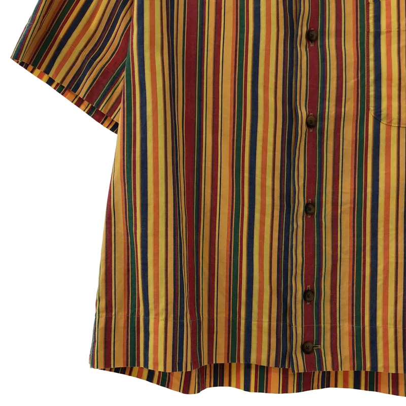 KENZO HOMME / ケンゾーオム | 1990s | VINTAGE / ヴィンテージ コットン ストライプ オープンカラー 半袖シャツ | 3 | メンズ