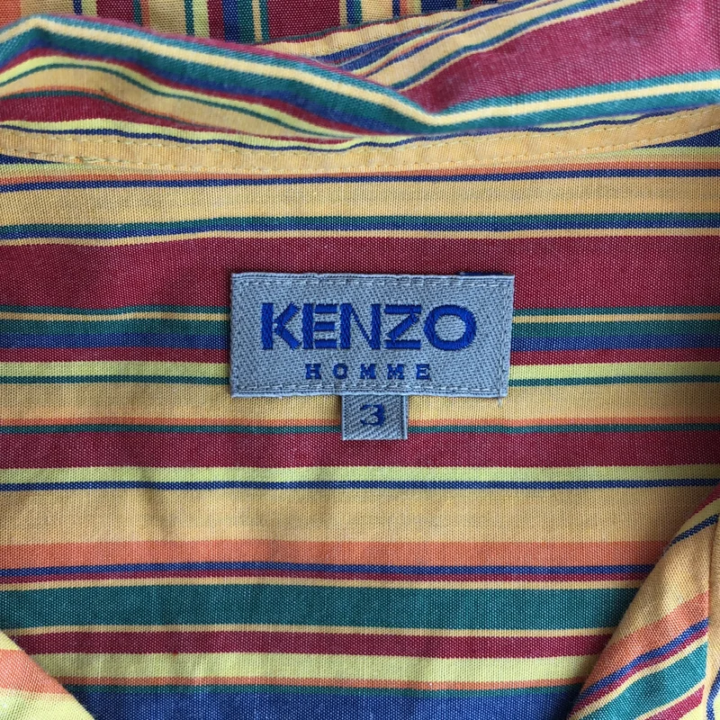 KENZO HOMME / ケンゾーオム | 1990s | VINTAGE / ヴィンテージ コットン ストライプ オープンカラー 半袖シャツ | 3 | メンズ